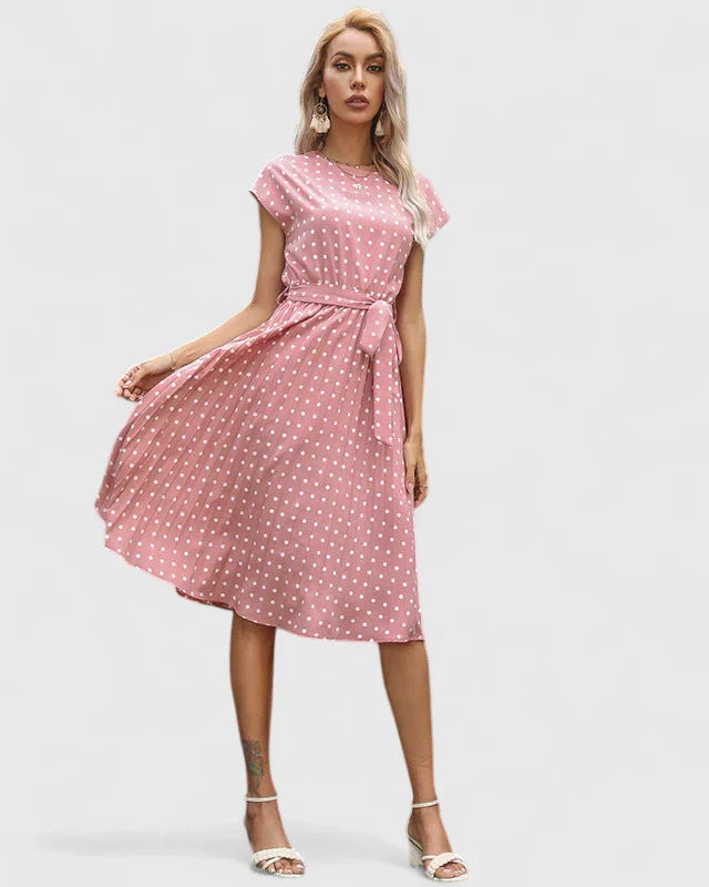 Evelina | Midikjol med korta ärmar och flödande design