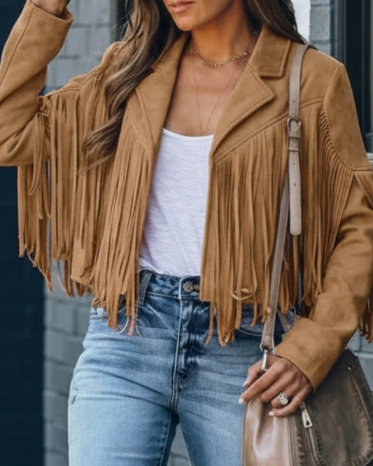 Fodrad vinterjacka dam – Kort Boho kappa med slag och modern stil