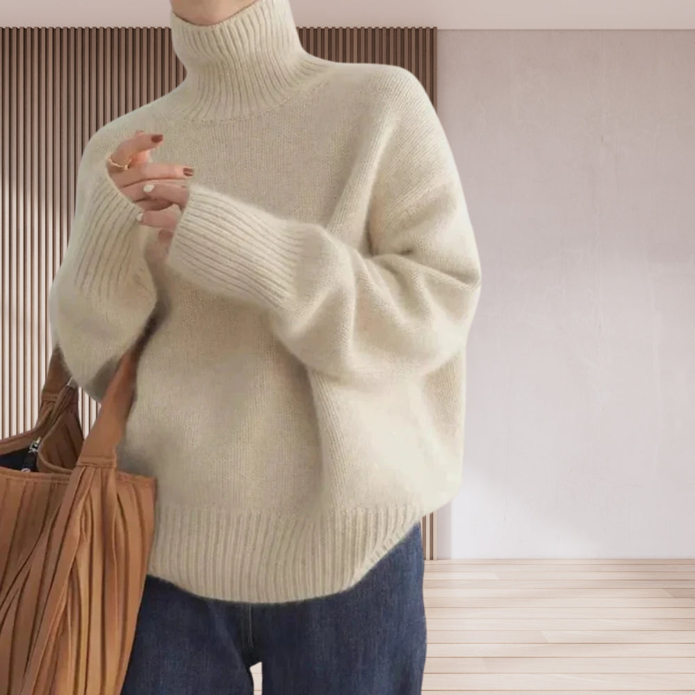 Behagelig rullekrave sweater til kvinder - Alsidig sweater