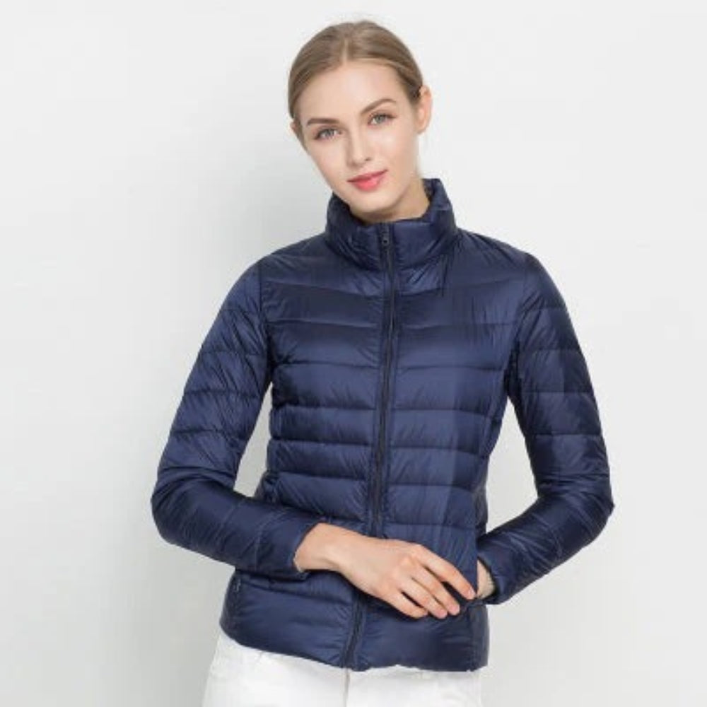 Skinnende quiltet vinterjakke - Urban stil til kvinder