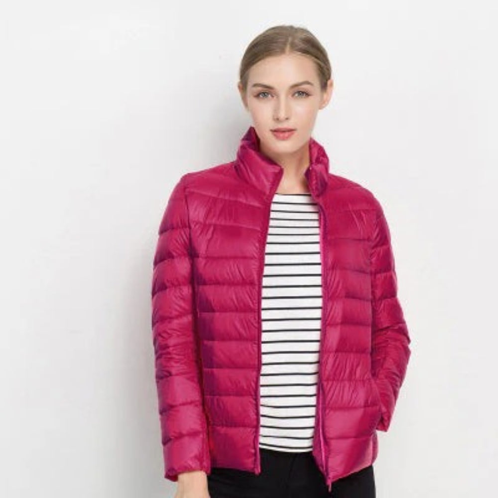 Skinnende quiltet vinterjakke - Urban stil til kvinder