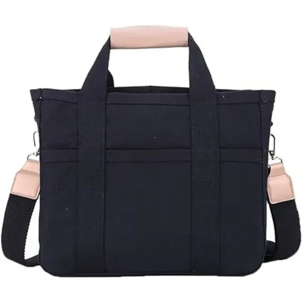 Stor canvas skuldertaske - Crossbody-design med praktiske rum