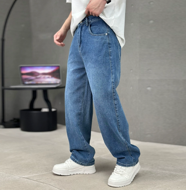 Rak Passform Jeans för Herrar – Lös Modell
