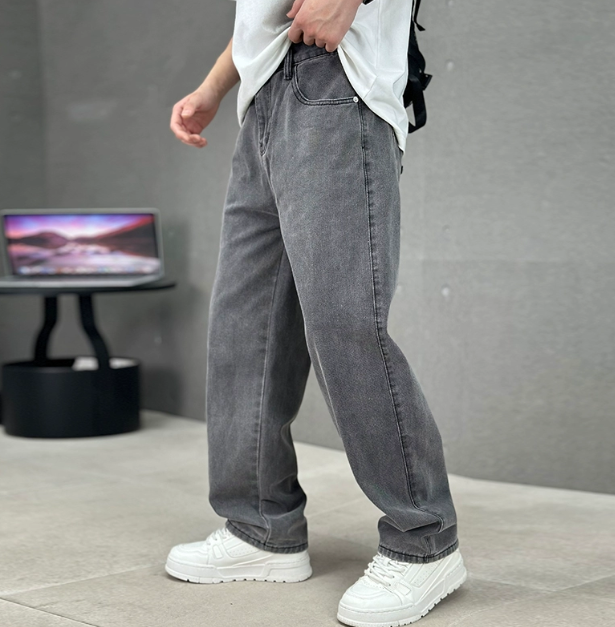 Rak Passform Jeans för Herrar – Lös Modell