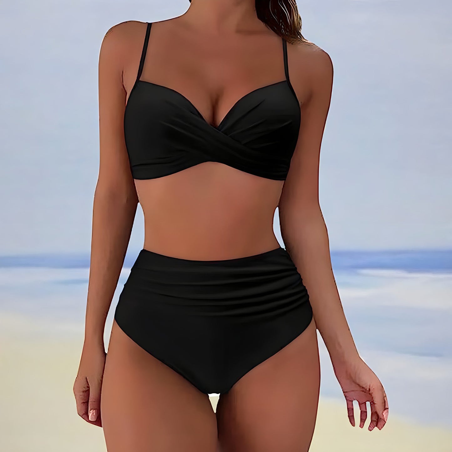 Högmidjad bikiniuppsättning för kvinnor i elegant design