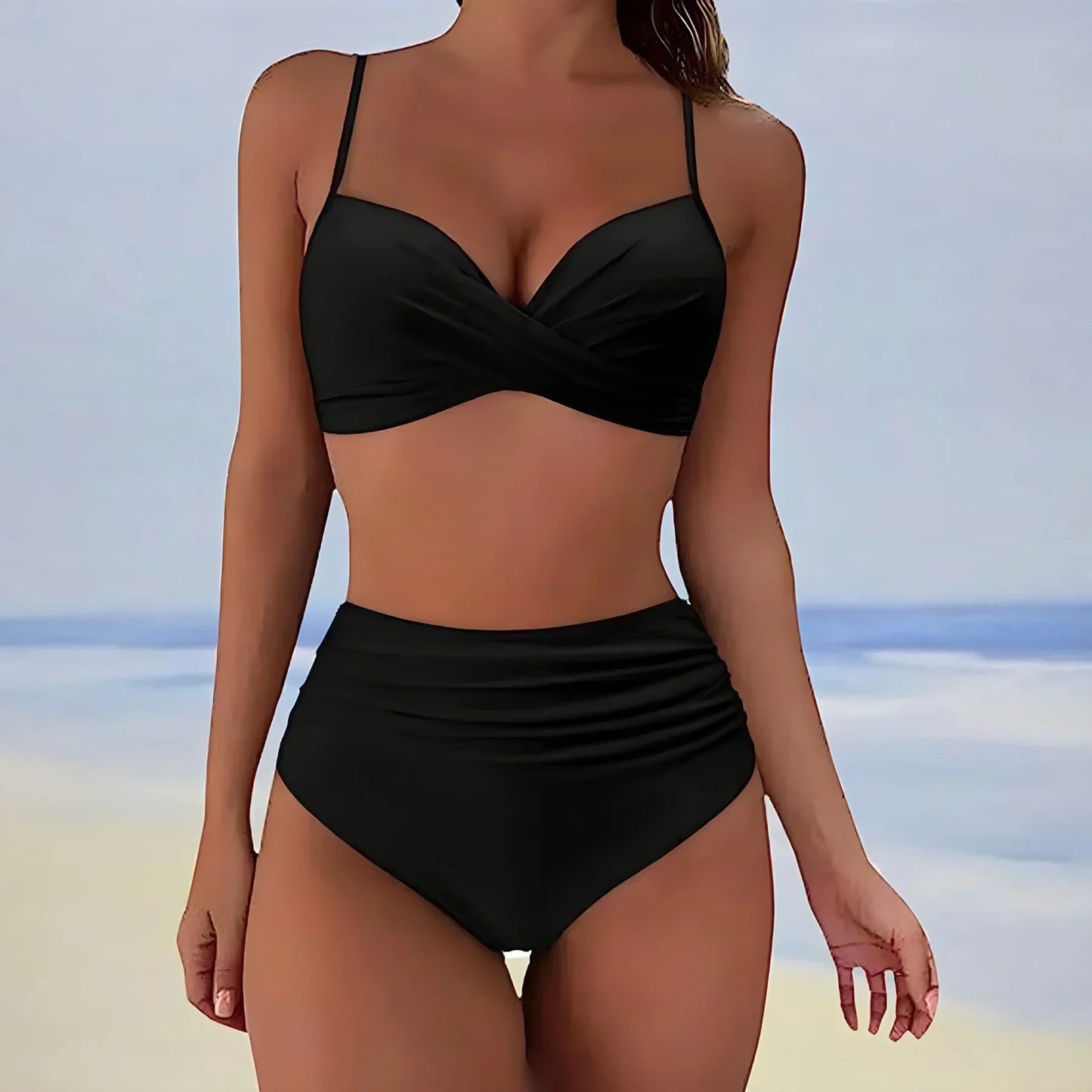 Högmidjad bikini