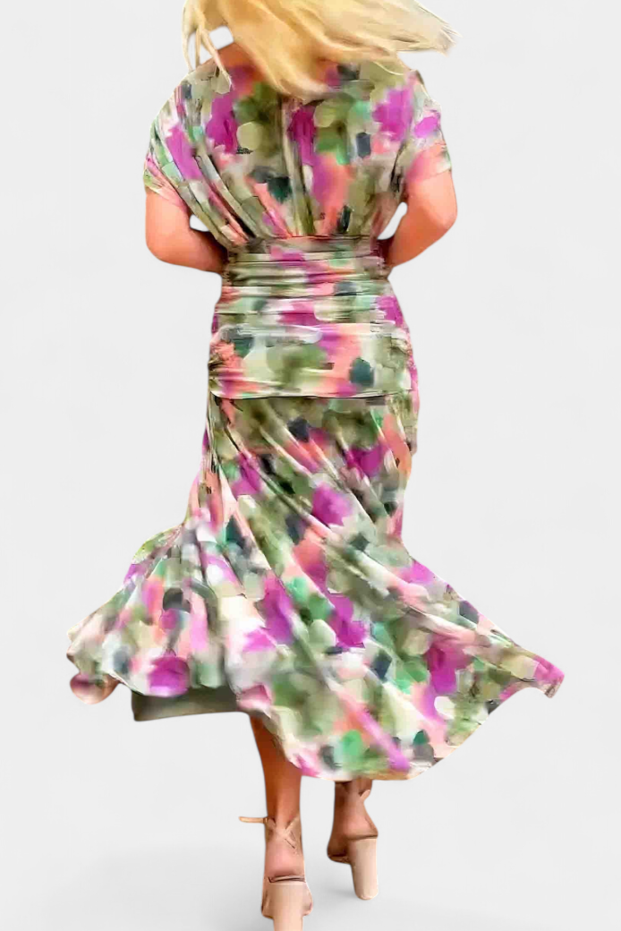 Sofia | Off-Shoulder Maxi Klänning med Elegant Drapering