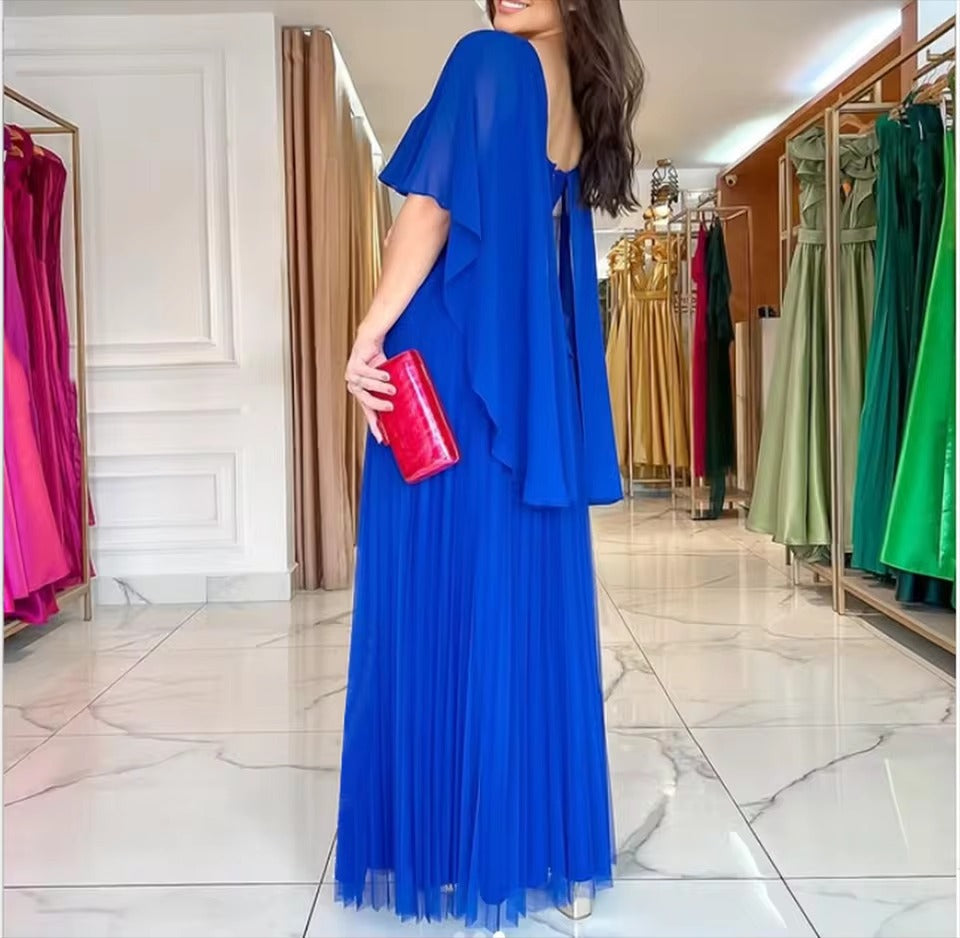 Elysia | Elegant Maxiklänning med Cape-Ärmar
