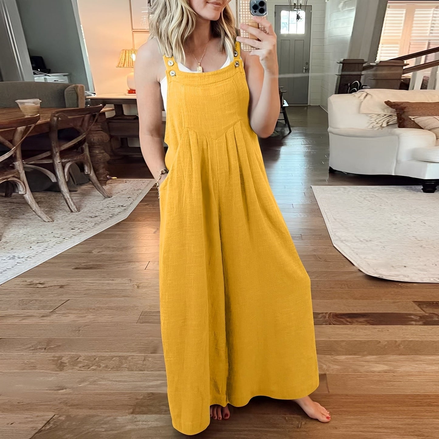 Elysia - Elegant Jumpsuit med Flödande Ben för Kvinnor