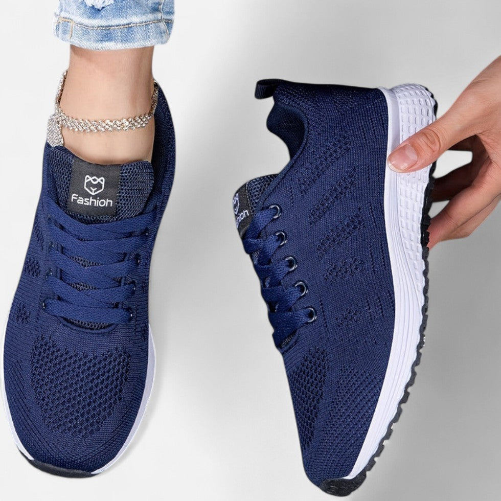 Åndbare sneakers med strikdesign