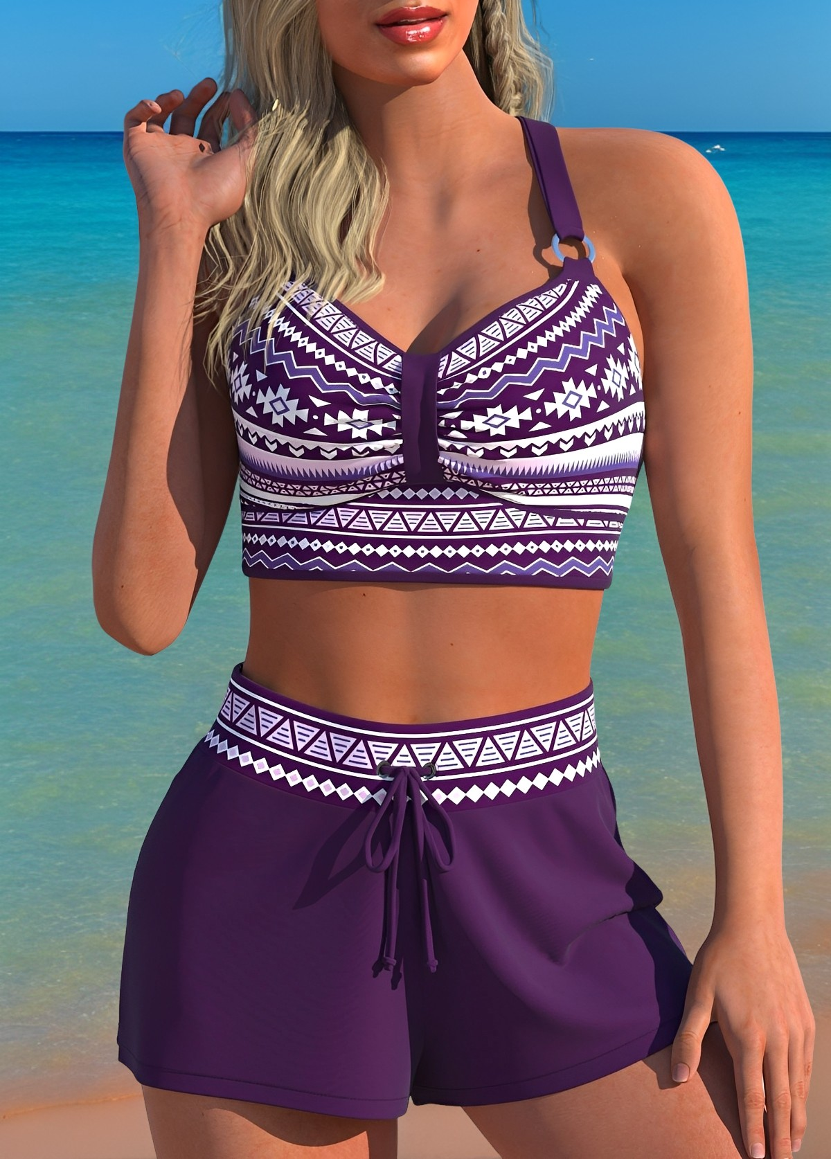 Vera - Chic Bikiniset med Hög Midja och Trendigt Mönster