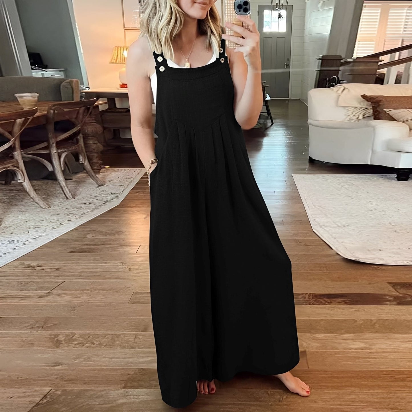 Elysia - Elegant Jumpsuit med Flödande Ben för Kvinnor