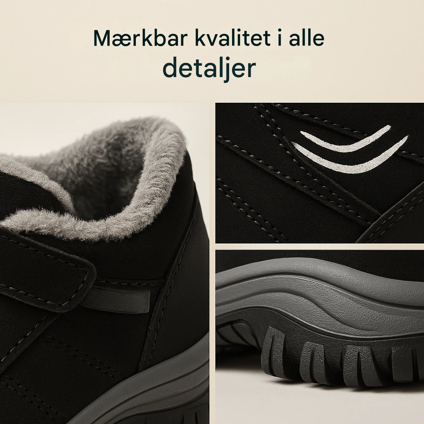 VarmNord – Orthopædisk Vinterstøvle Dame & Herre | Skridsikker Foret Velcro | Hverdag & Udendørs Komfort