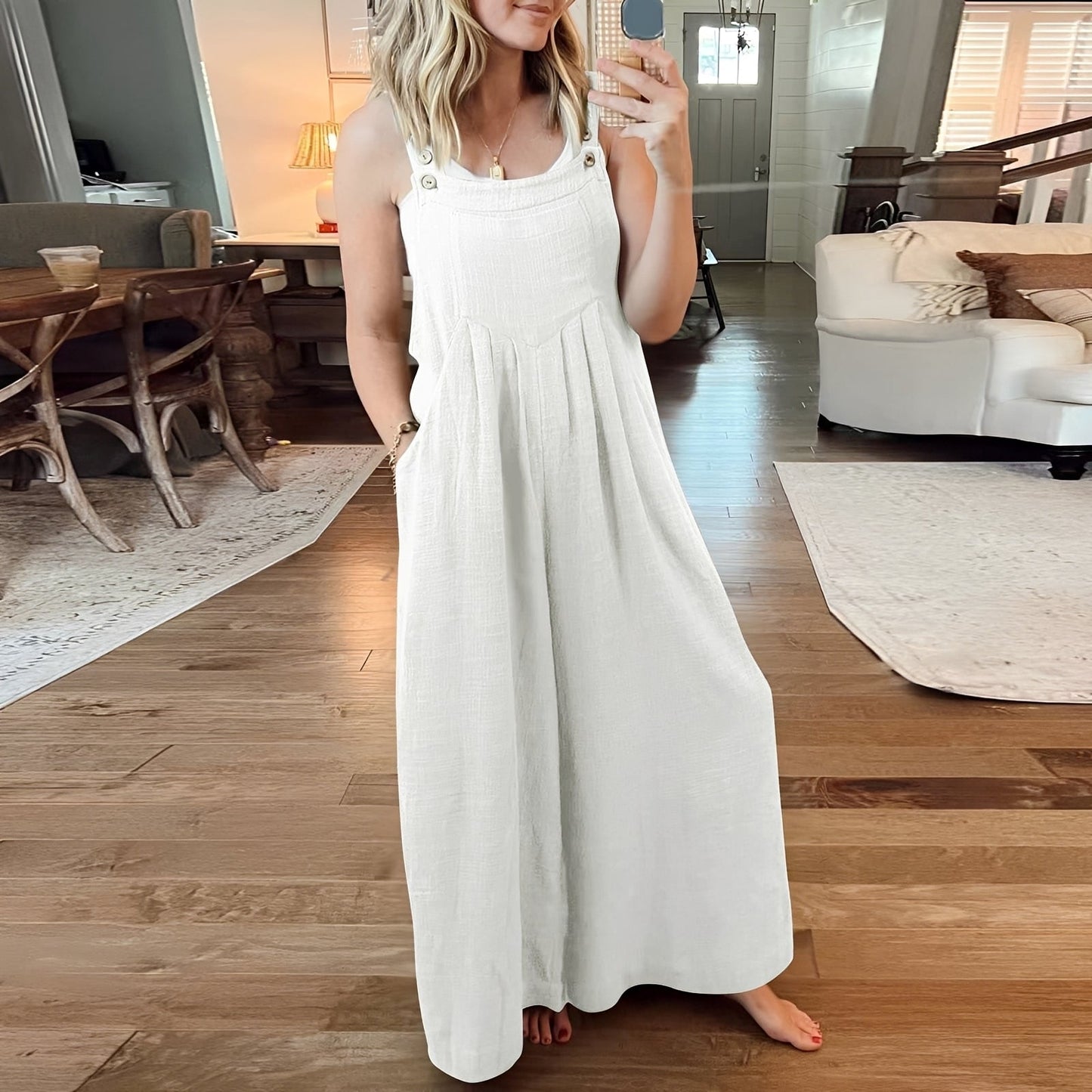 Elysia - Elegant Jumpsuit med Flödande Ben för Kvinnor