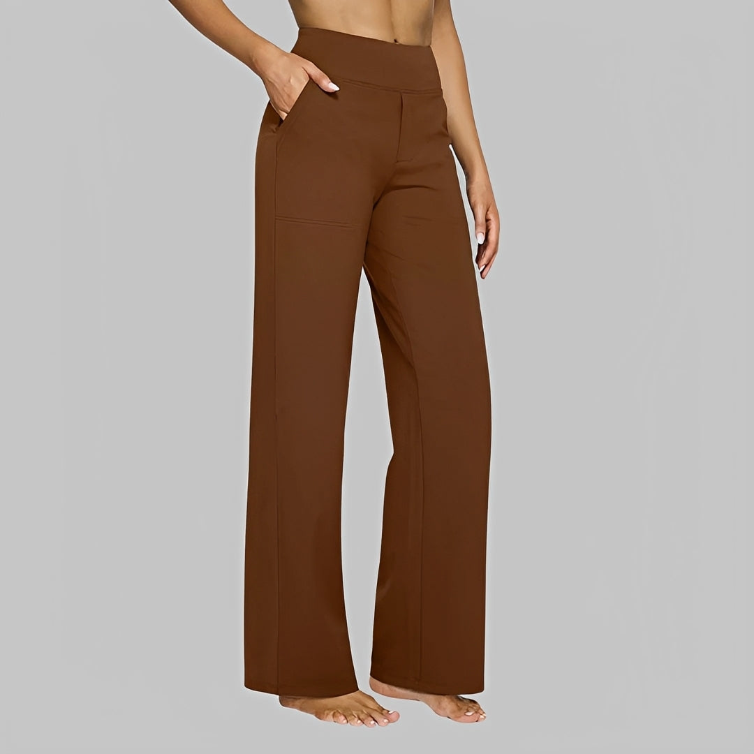 Lina - Eleganta Höga Byxor med Stretch