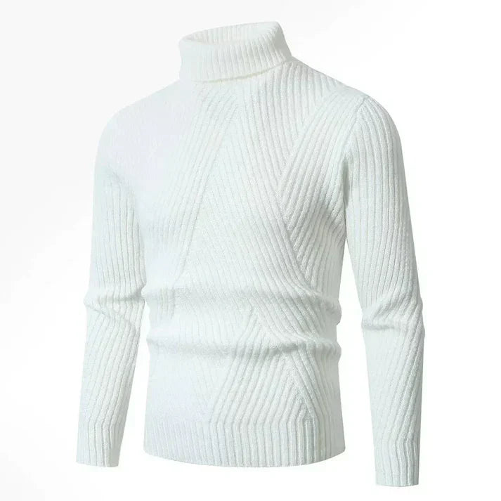 Anders – slim fit rullekrave sweater i ribbet uld