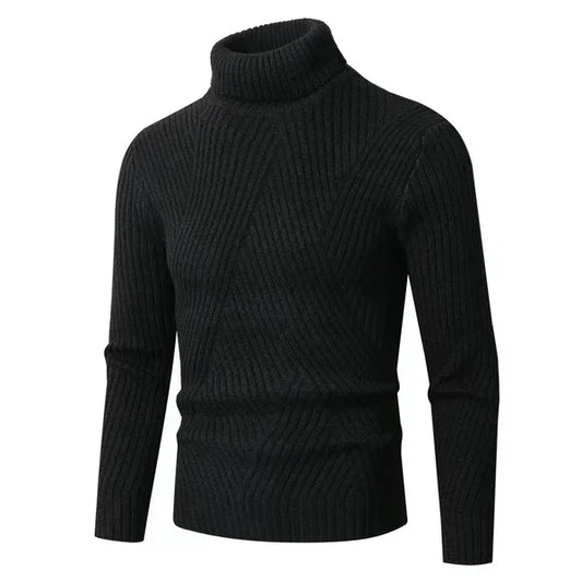 Anders – slim fit rullekrave sweater i ribbet uld