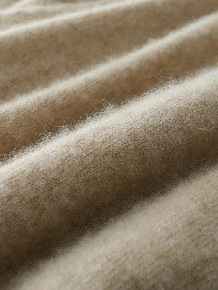 Cashmere wrap sweater med V-hals