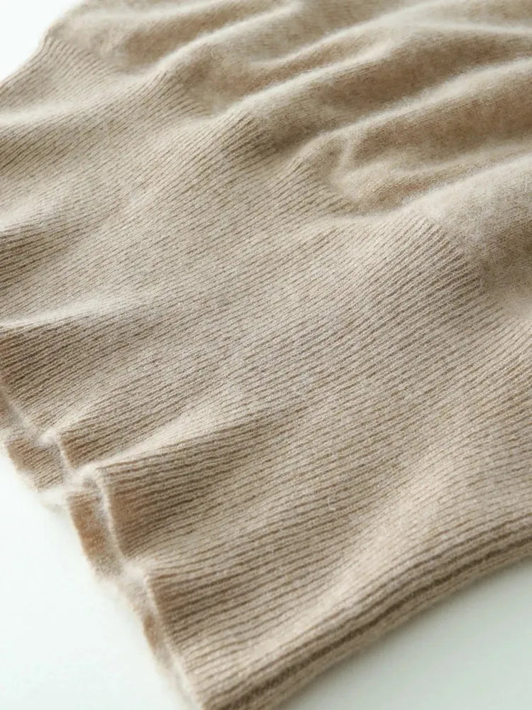 Cashmere wrap sweater med V-hals