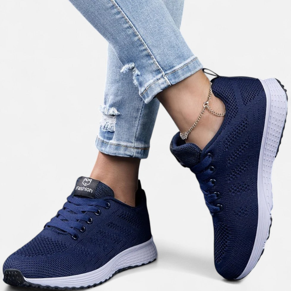 Åndbare sneakers med strikdesign