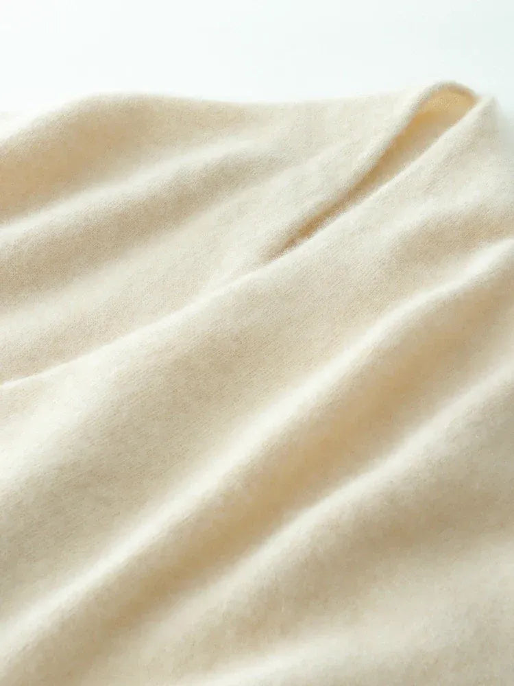 Cashmere wrap sweater med V-hals