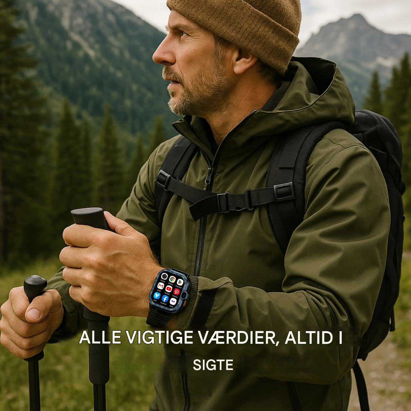 VarmNord – SIM Smartwatch | Opkald & Video IP68 stødresistent | Udendørs Arbejde Herrer