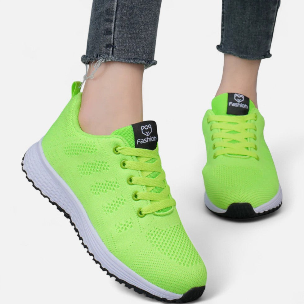 Åndbare sneakers med strikdesign