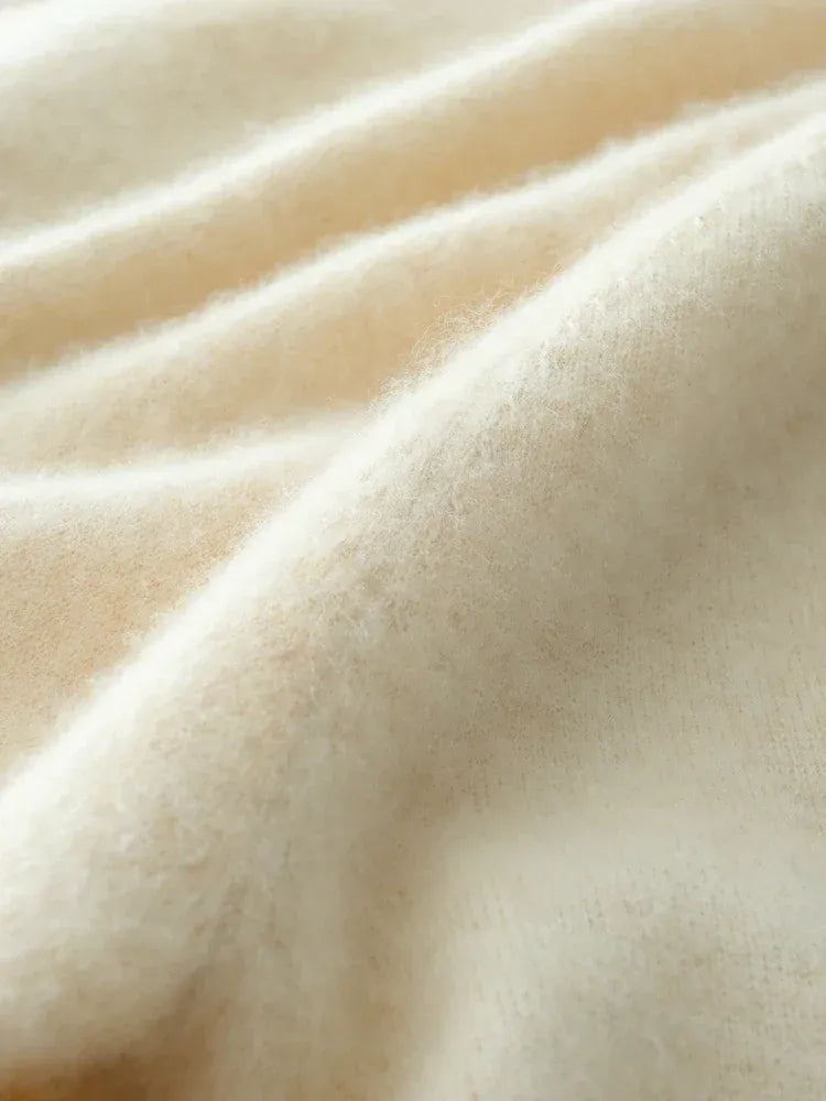 Cashmere wrap sweater med V-hals