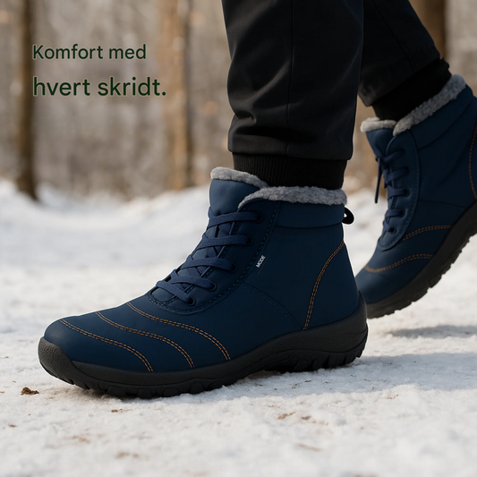 VarmNord – Barfuß vinterstøvler | vandtætte fleece-forede | skridsikre & bred tåboks | sund holdning om vinteren