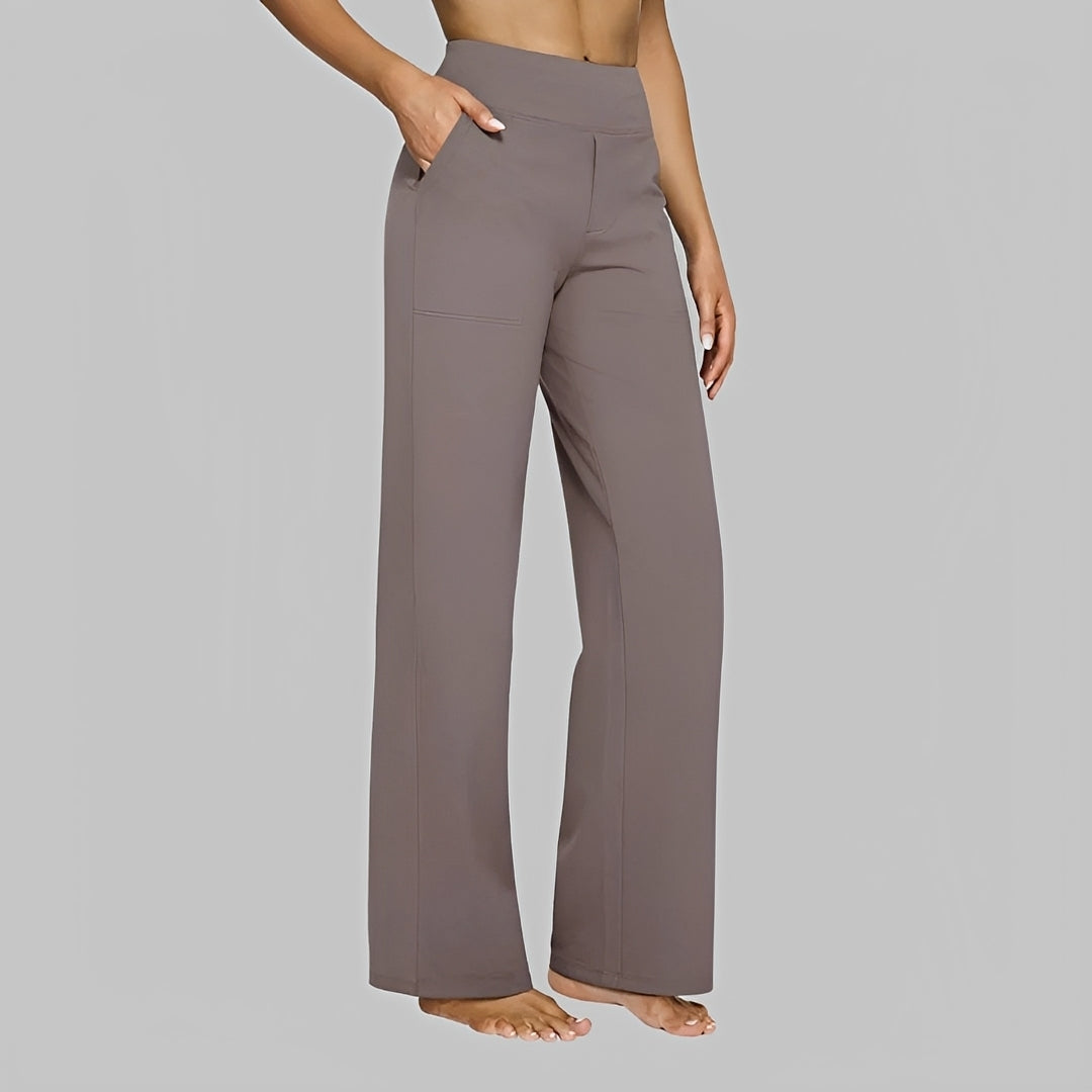 Lina - Eleganta Höga Byxor med Stretch