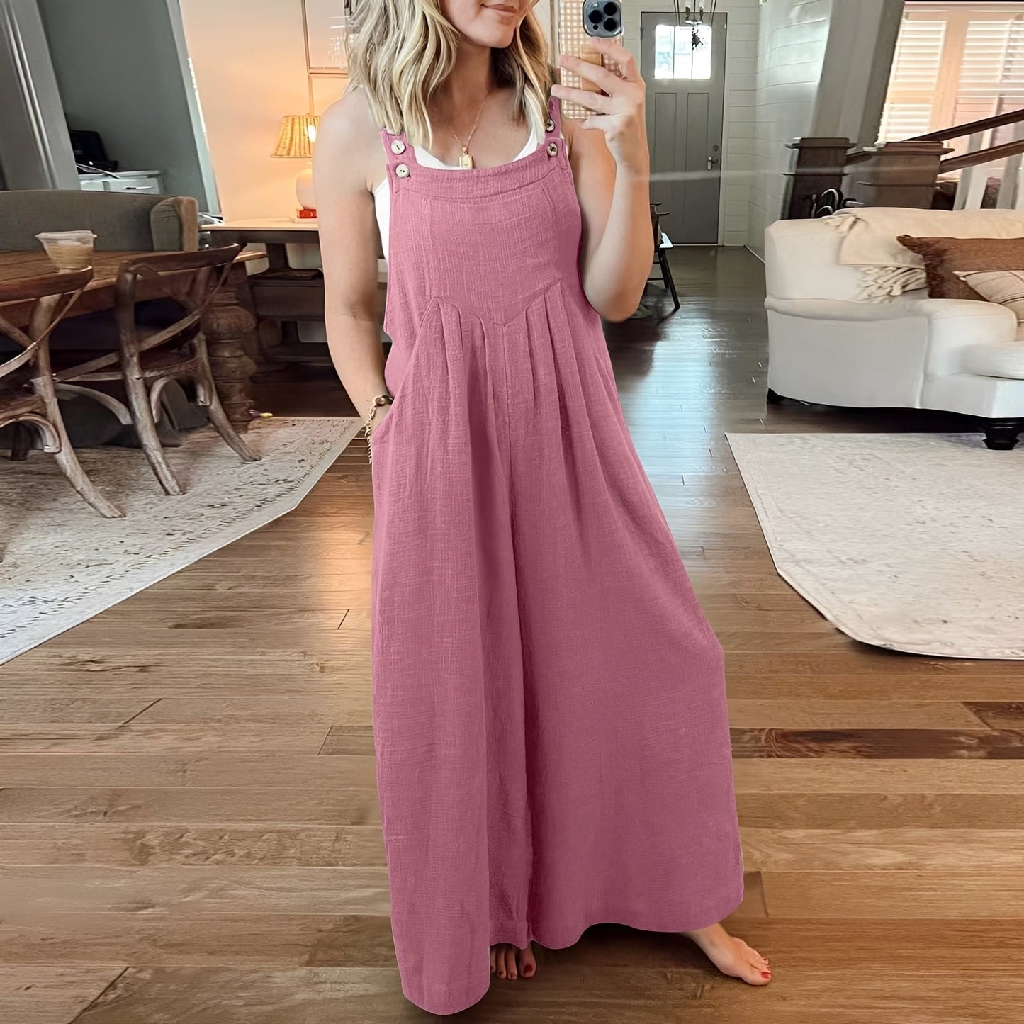 Elysia - Elegant Jumpsuit med Flödande Ben för Kvinnor