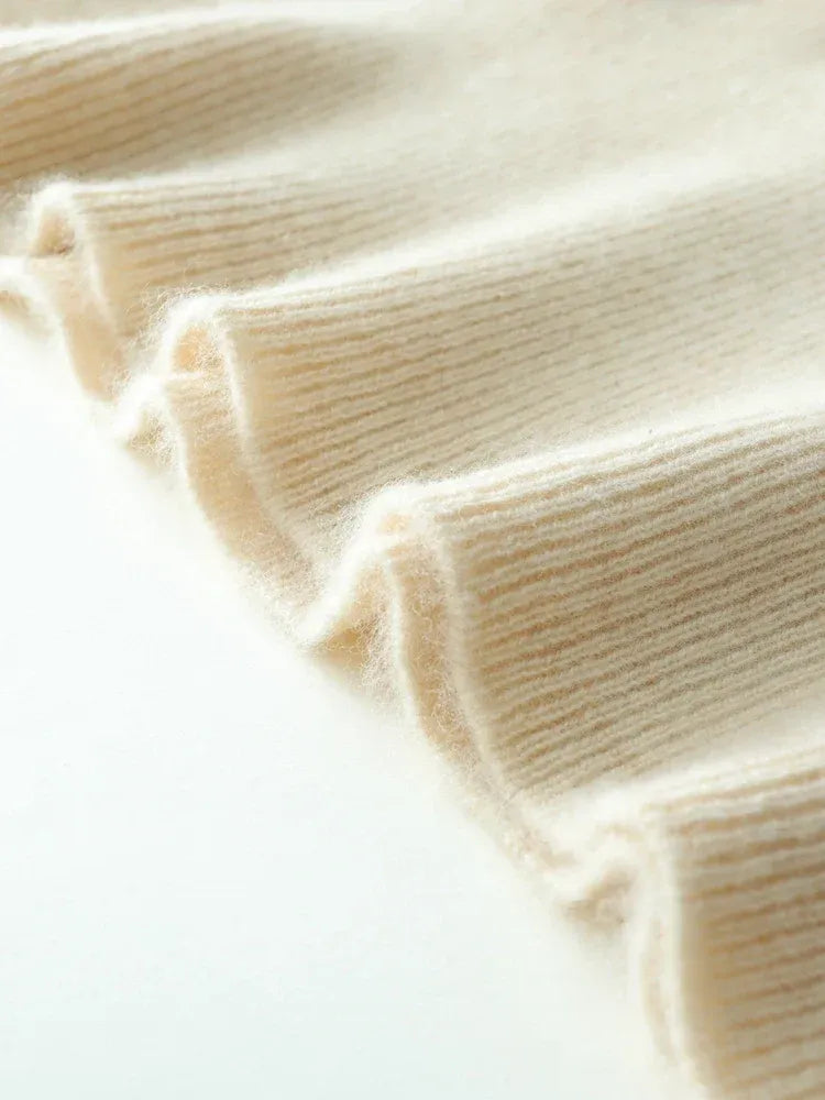 Cashmere wrap sweater med V-hals