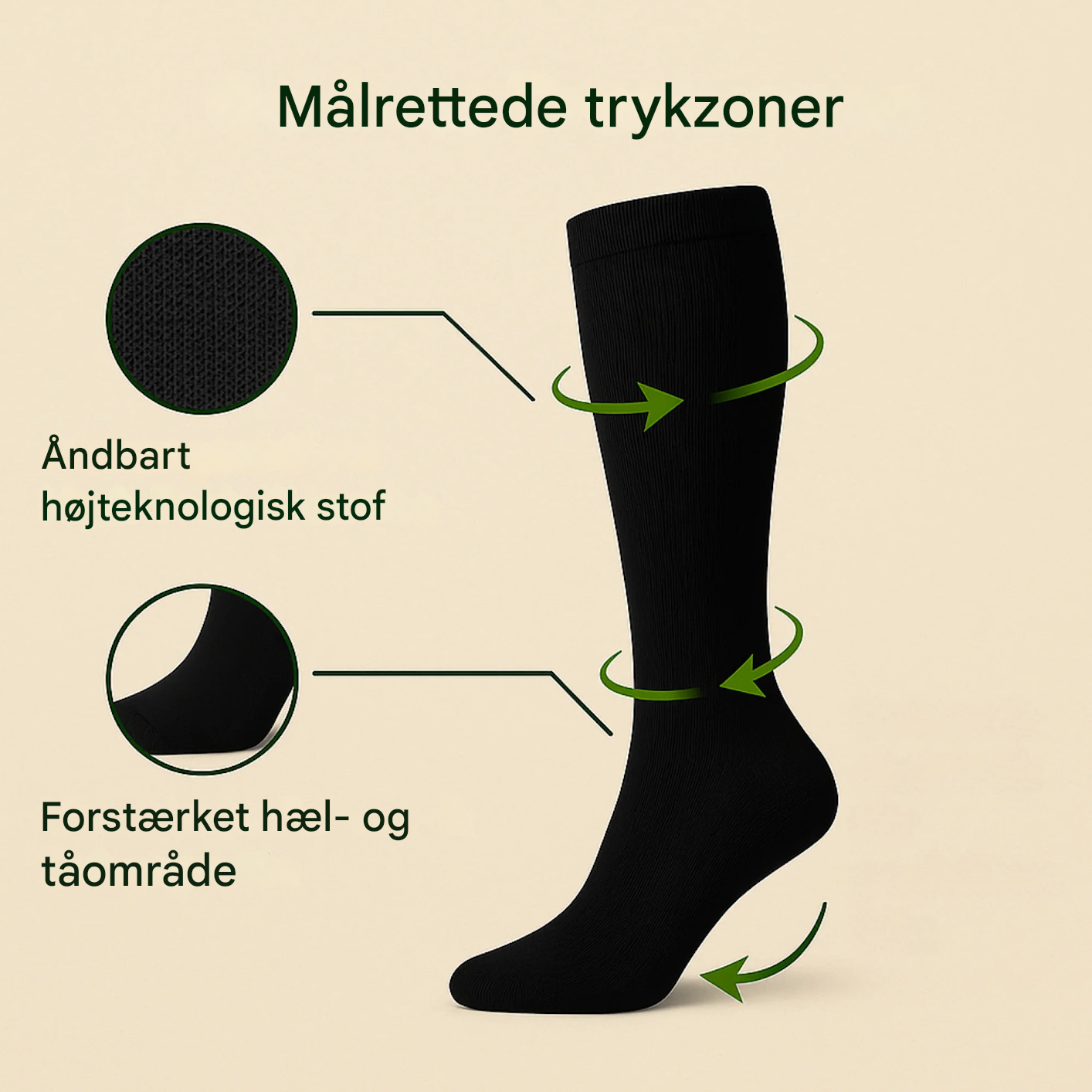 VarmNord – Kompressionsstrømper mod smerter | Åndbar & elastisk | Til sport, rejser & lange arbejdsdage
