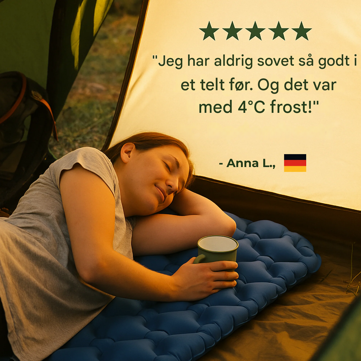 VarmNord – Ultralet Udendørs Luftmadras | Hurtig oppustelig Rutsjesikker Vandtæt | Camping Trekking Søvnkomfort