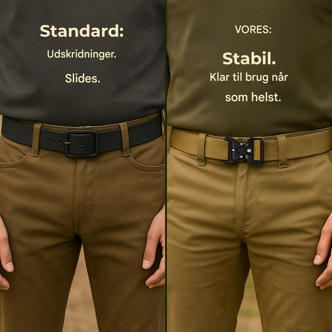 VarmNord – Taktisk bælte med hurtiglukning | Trinfri justerbar, rivfast & robust | Outdoor vandring militær brug
