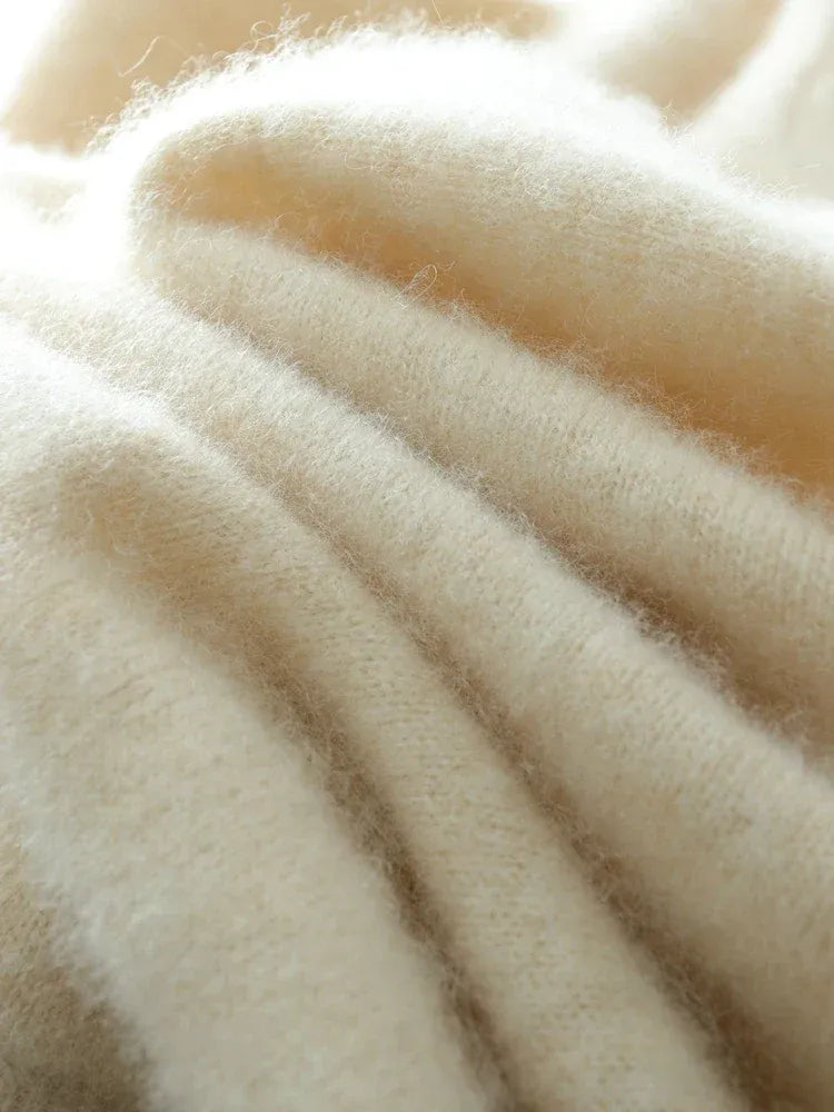 Cashmere wrap sweater med V-hals