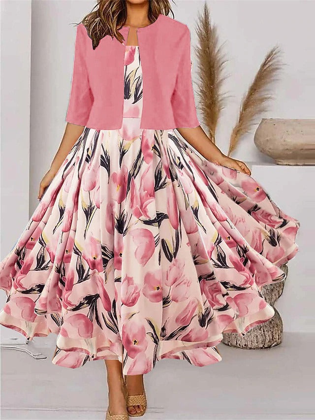 Blomstret Maxikjolesæt til Damer – Komfort og Stil i Ét