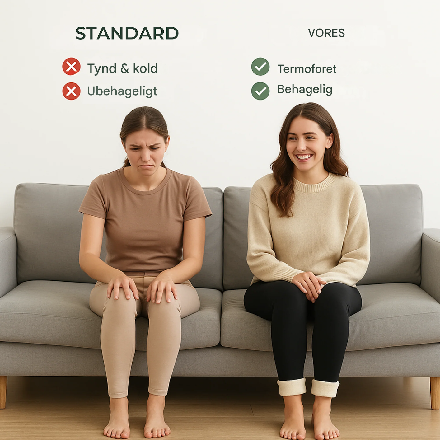 VarmNord – Thermoleggings Damer | fleeceforet åndbar | Vinterkomfort til udendørs og hverdag