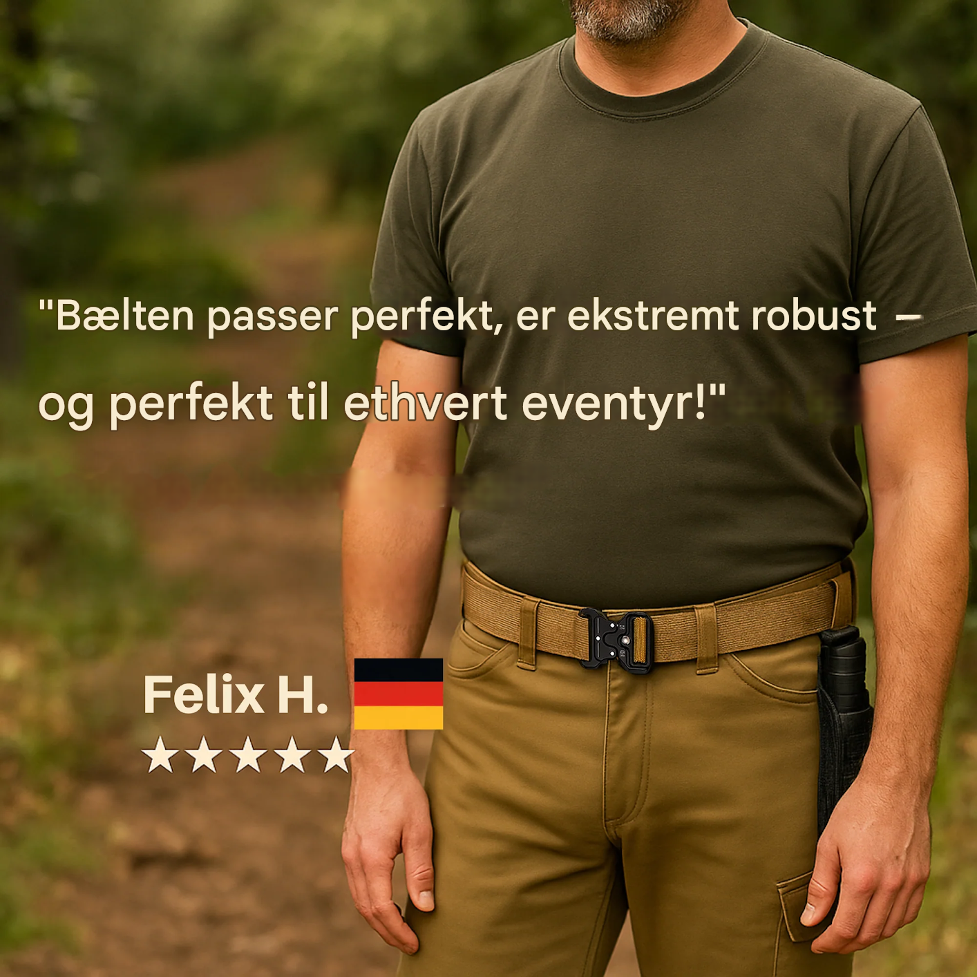 VarmNord – Taktisk bælte med hurtiglukning | Trinfri justerbar, rivfast & robust | Outdoor vandring militær brug