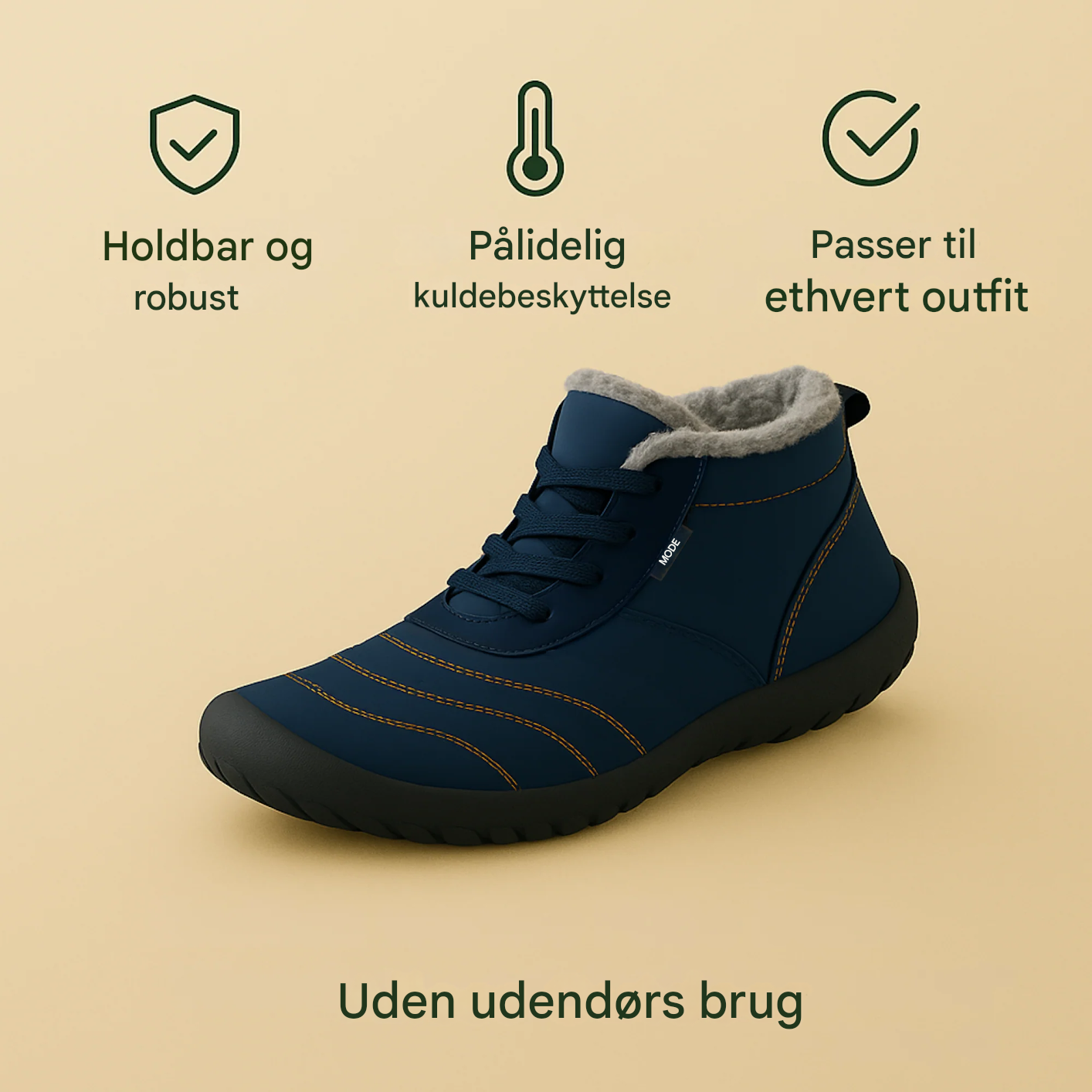 VarmNord – Barfuß vinterstøvler | vandtætte fleece-forede | skridsikre & bred tåboks | sund holdning om vinteren
