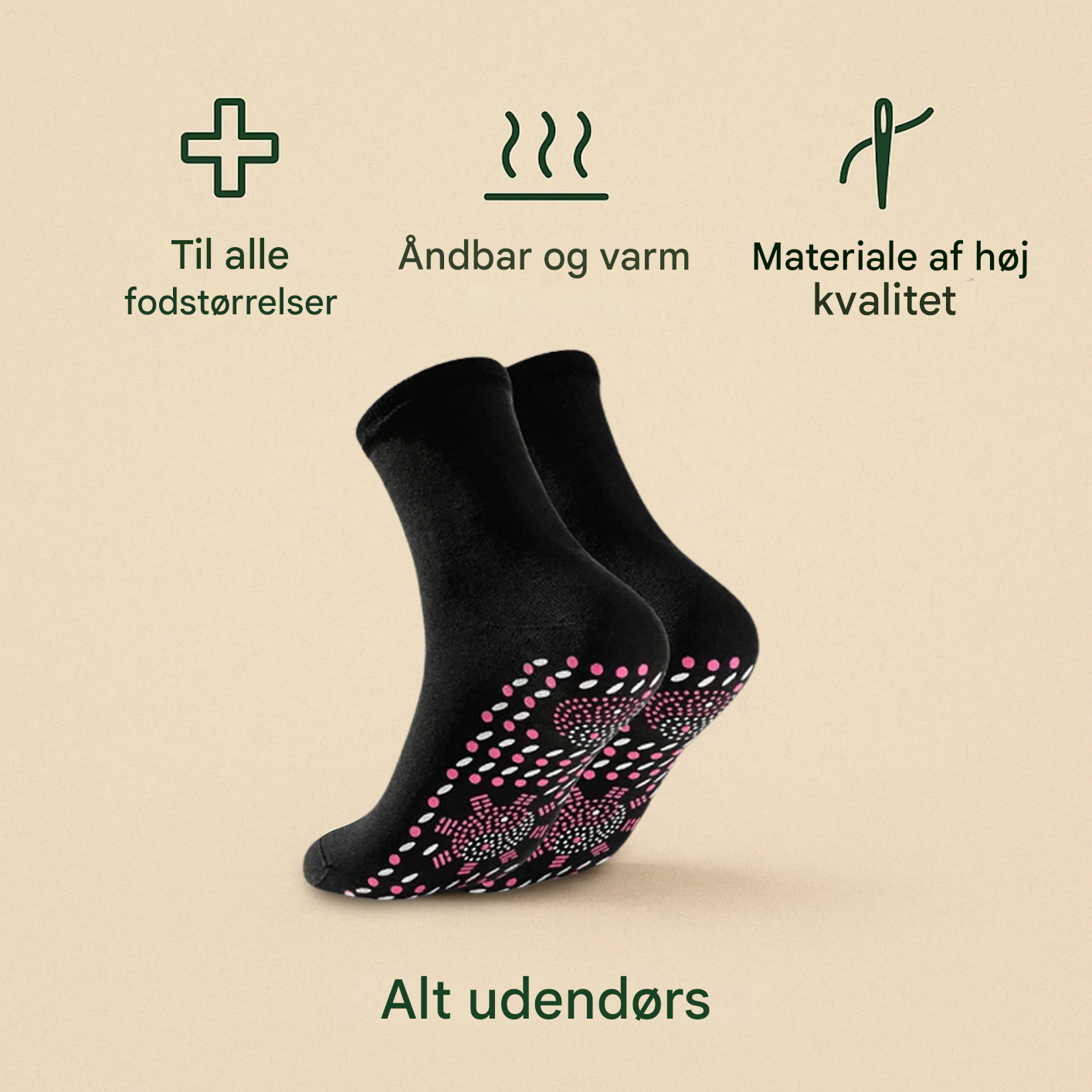 VarmNord – Termosokker til kvinder mod kolde fødder | Selvvarmende & skridsikre | Til vinter, hjemme, søvn & afslappede aftener