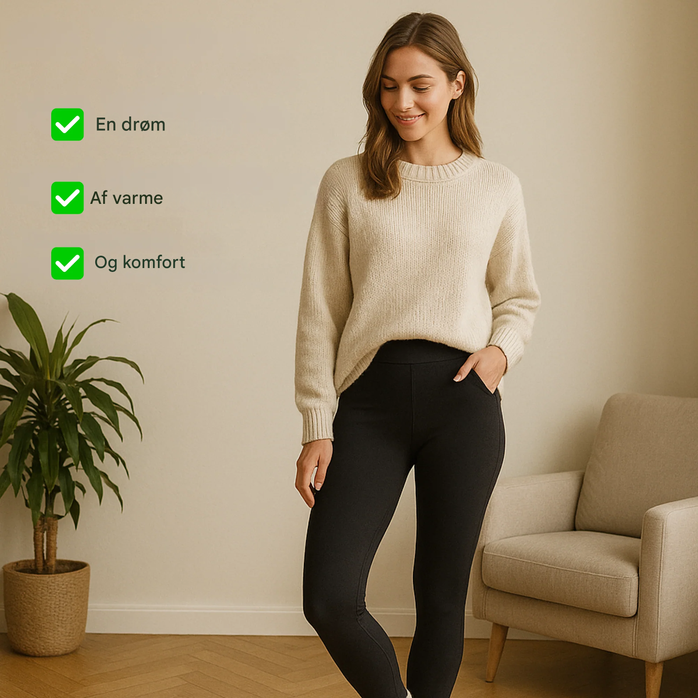 VarmNord – Thermoleggings Damer | fleeceforet åndbar | Vinterkomfort til udendørs og hverdag