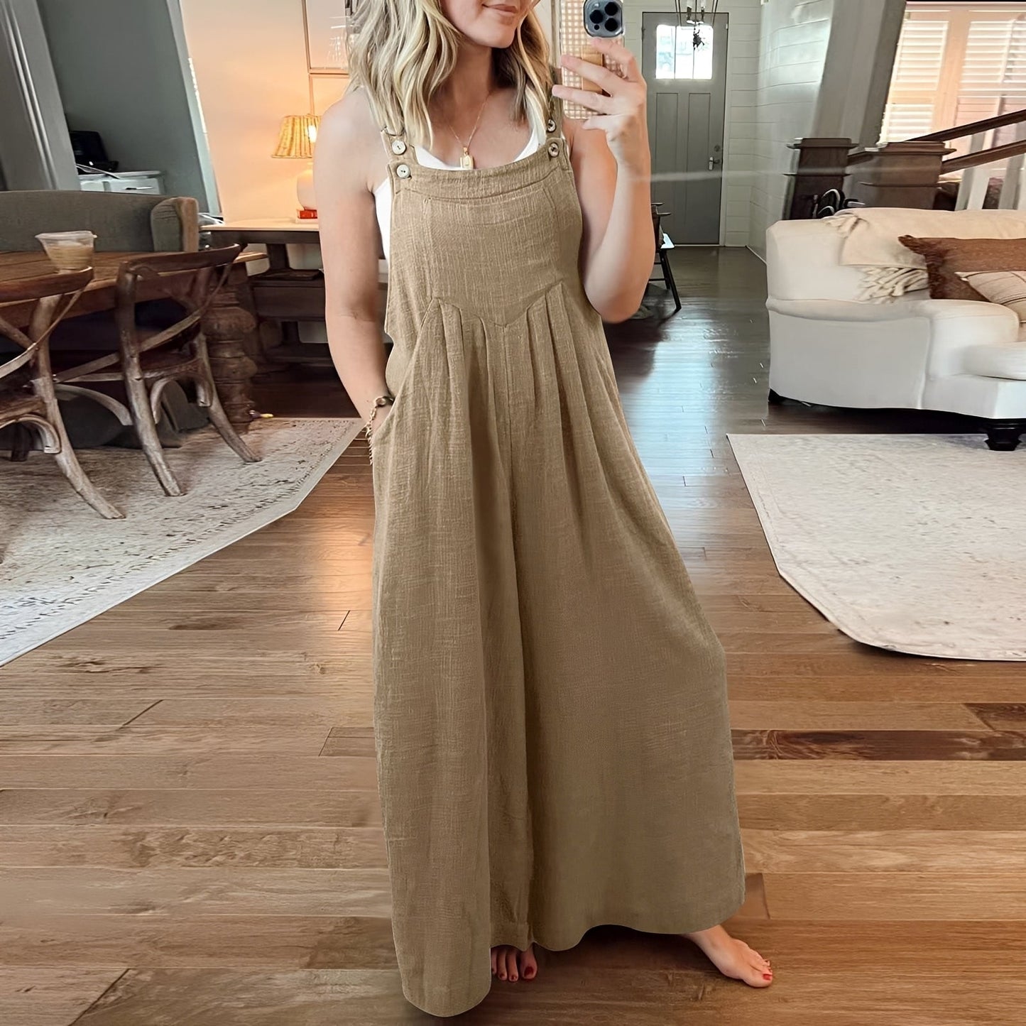 Elysia - Elegant Jumpsuit med Flödande Ben för Kvinnor