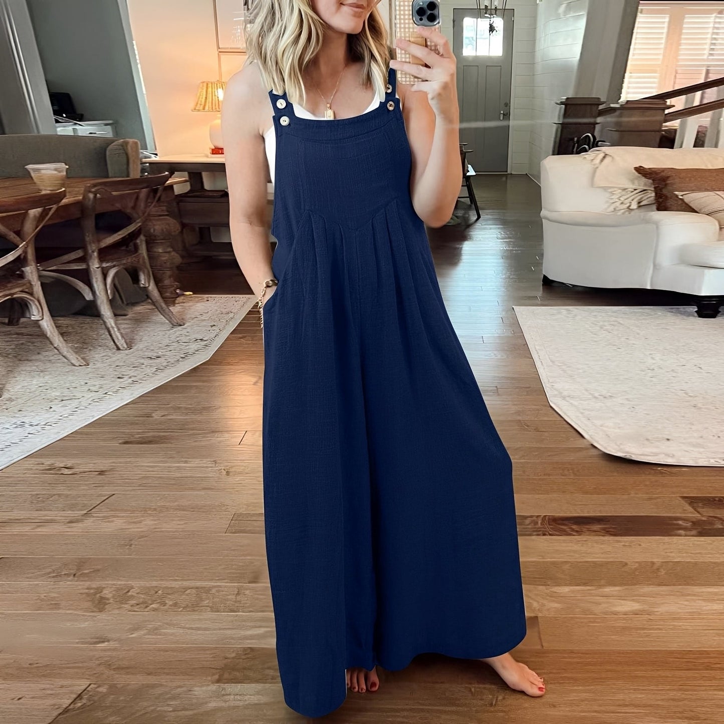 Elysia - Elegant Jumpsuit med Flödande Ben för Kvinnor