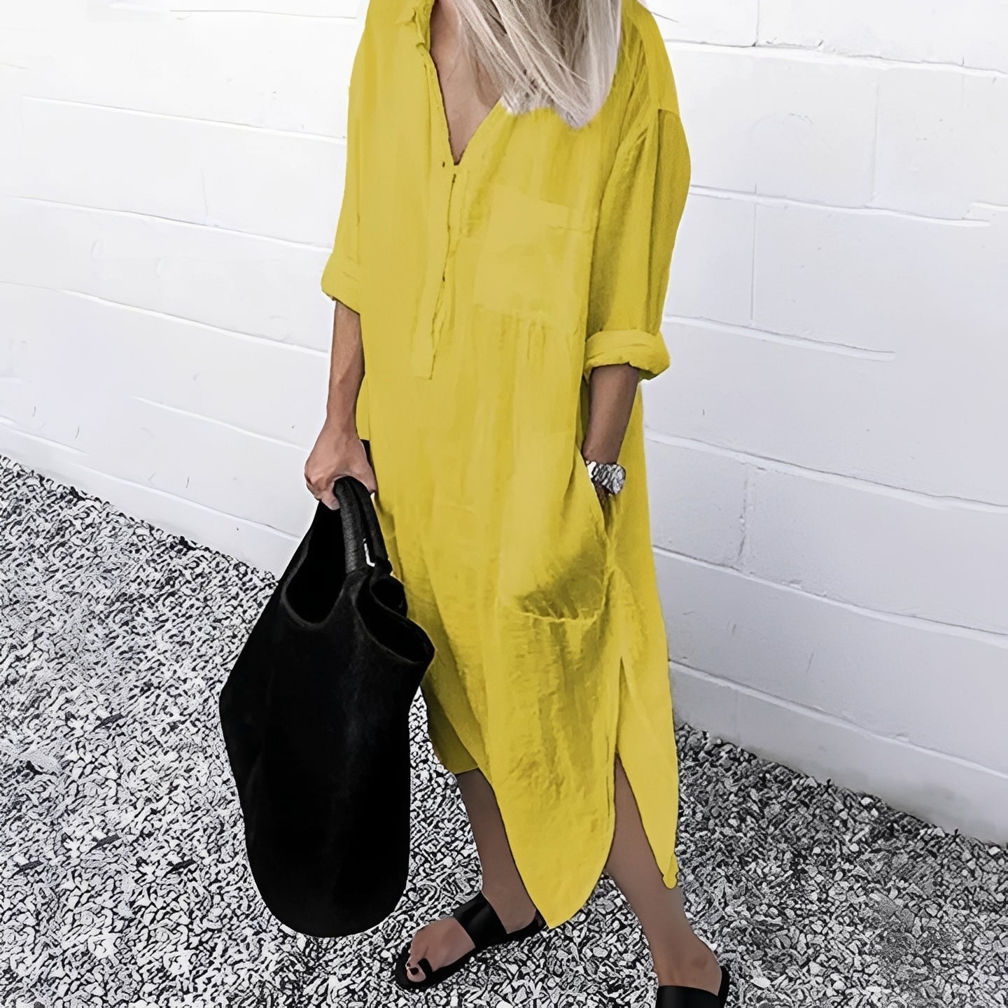 Mira - Elegant och Luftigt Klänning med Slits