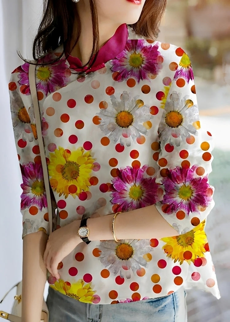 Livia - Elegant Blus med Blommotiv för Kvinnor
