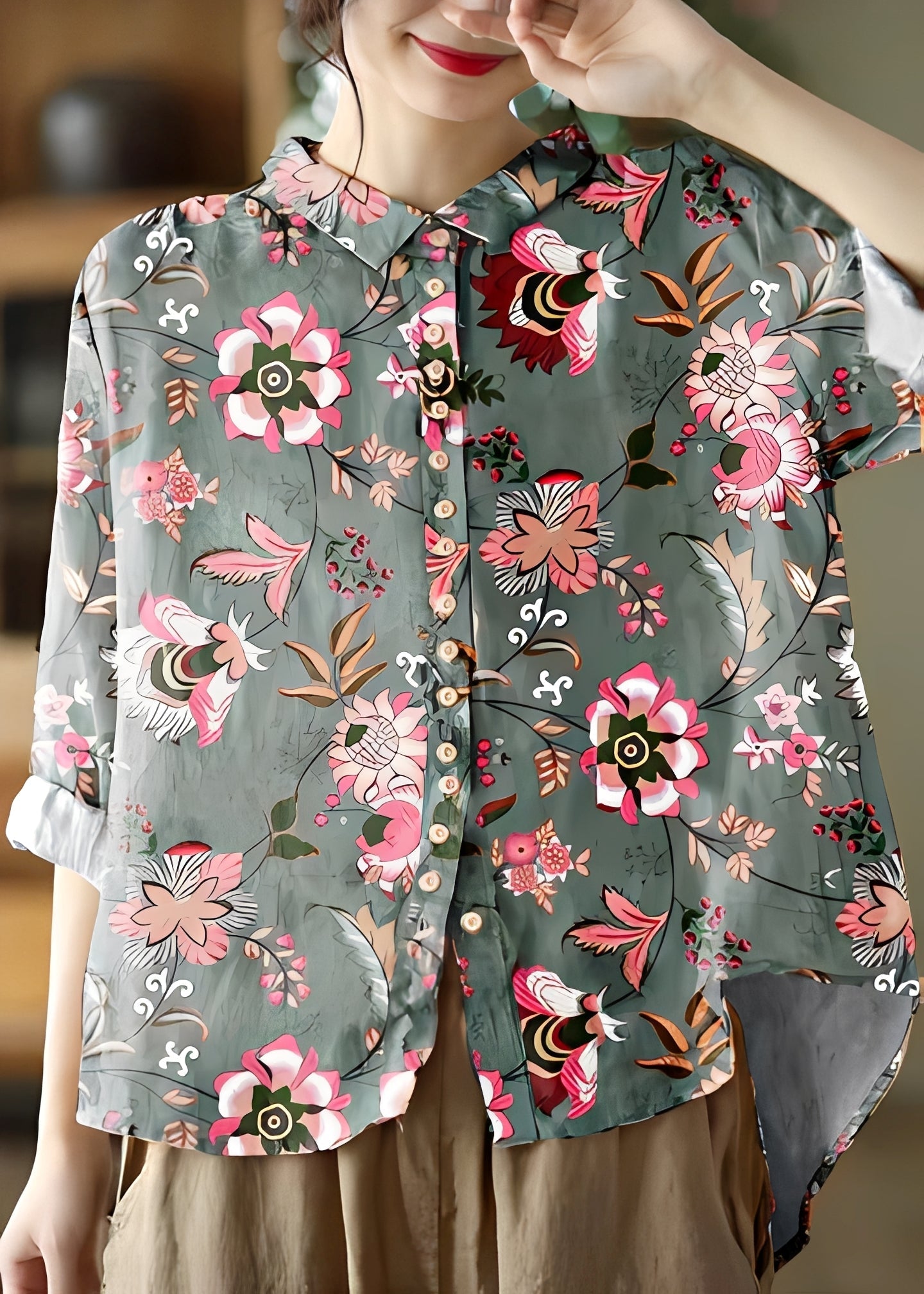 Elara - Elegant Blus med Lång Ärmar för Kvinnor