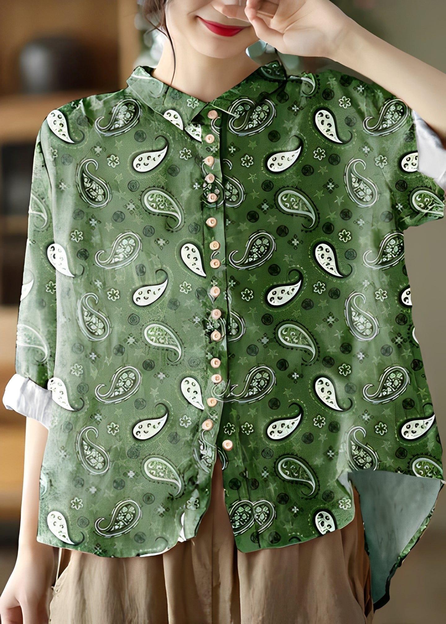 Elara - Elegant Blus med Lång Ärmar för Kvinnor