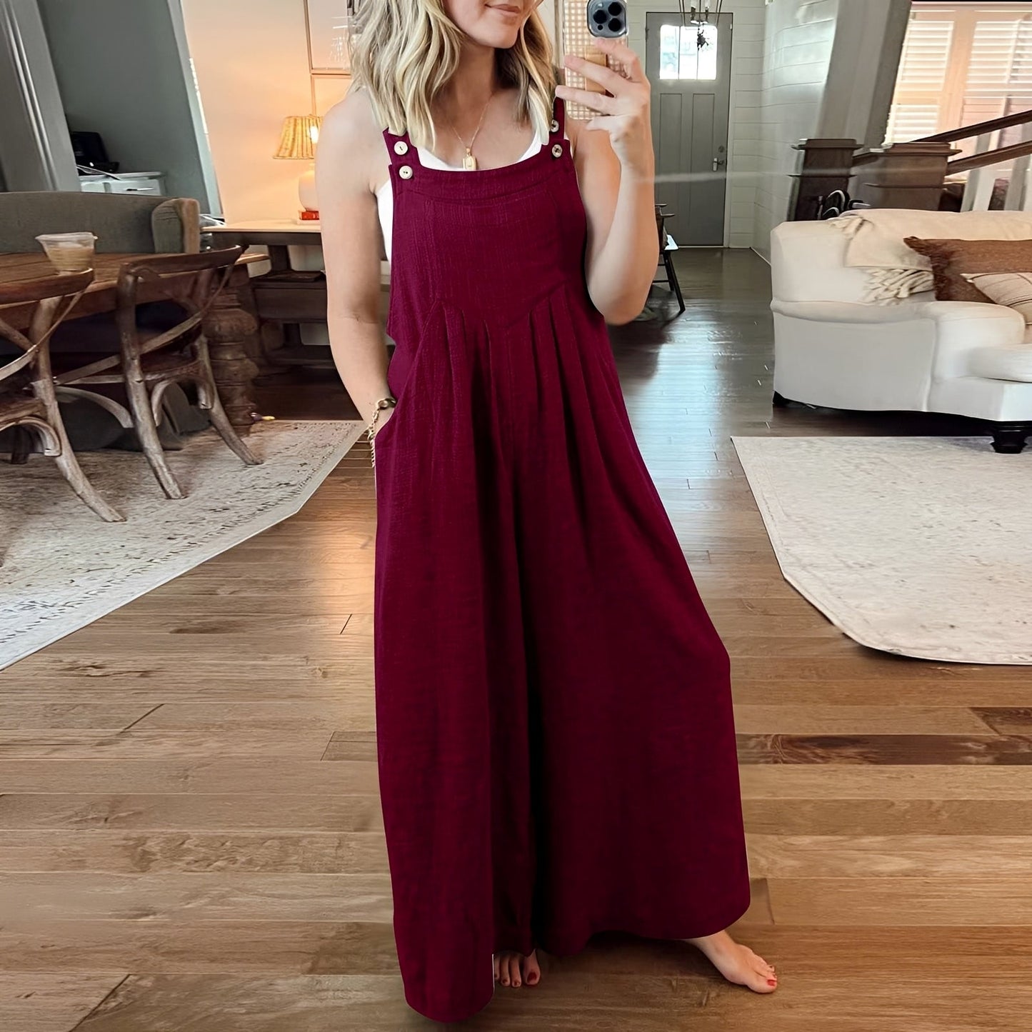 Elysia - Elegant Jumpsuit med Flödande Ben för Kvinnor