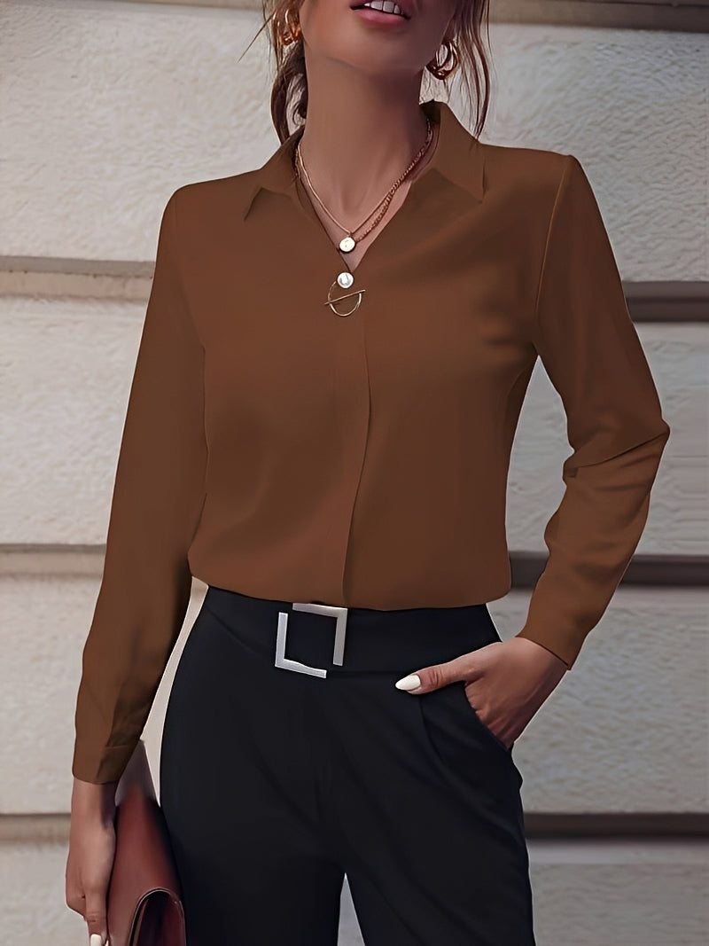 Livia - Eleganta Långärmade Skjorta